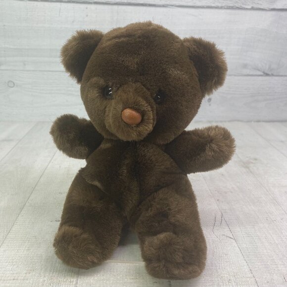 Russ Brown Bear Brown Eyes Pink Nose Soft Stuffed Animal 10" Plush - Picture 2 of 15